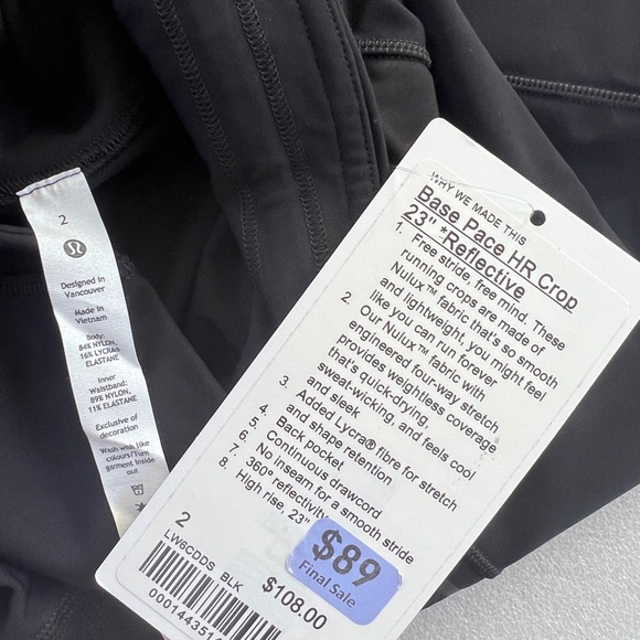 Lululemon Base Pace High-Rise Reflective Crop 23" - Picture 4 of 4